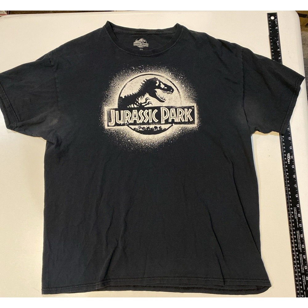 Jurassic World T-Shirt Mens 2XL Black Fair Jurassic Park Logo Graphic Tee